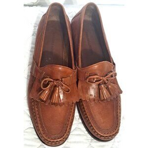 Johnson & Murphy Men's 9.5 Brown Leather Tassel Brogue Loafers